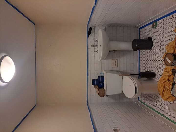 Prep work for bathroom painting job in fernwood