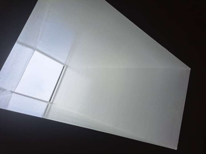 Skylight repainted to refresh old bathroom