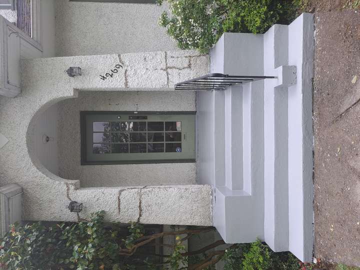 Cracked concrete stairs repaired and repainted
