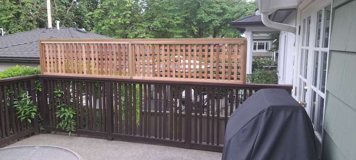 Lattice added on balcony for extra privacy