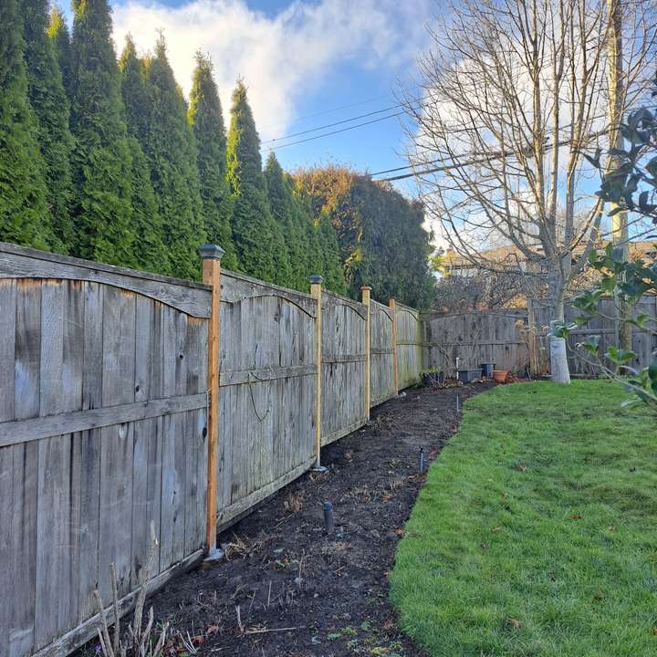 Rebuilding collapsed fence in oak bay, Victoria
