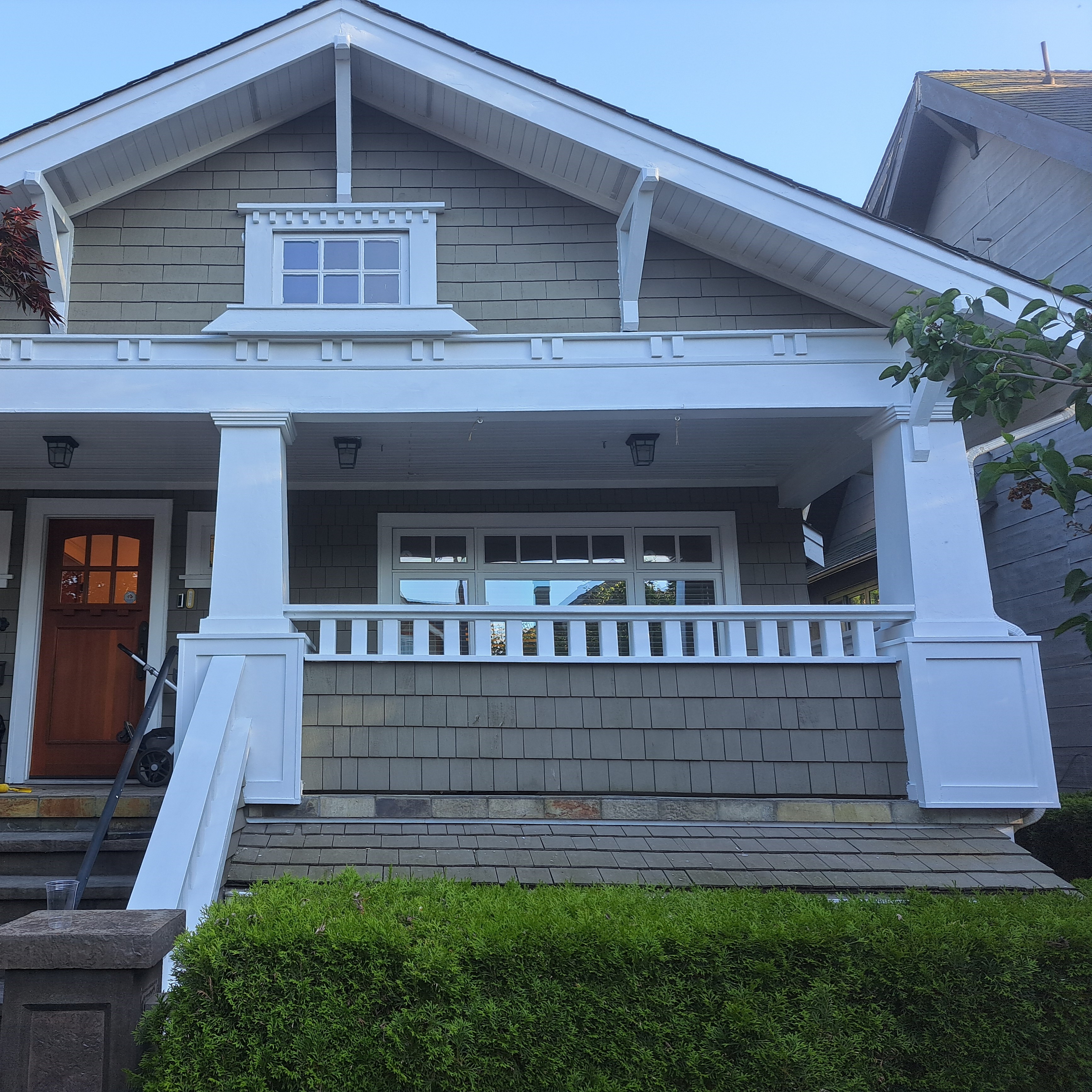 House exterior trim painting finished